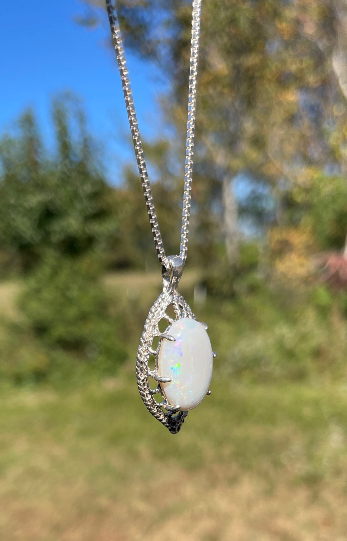 J23 Fire opal pendant