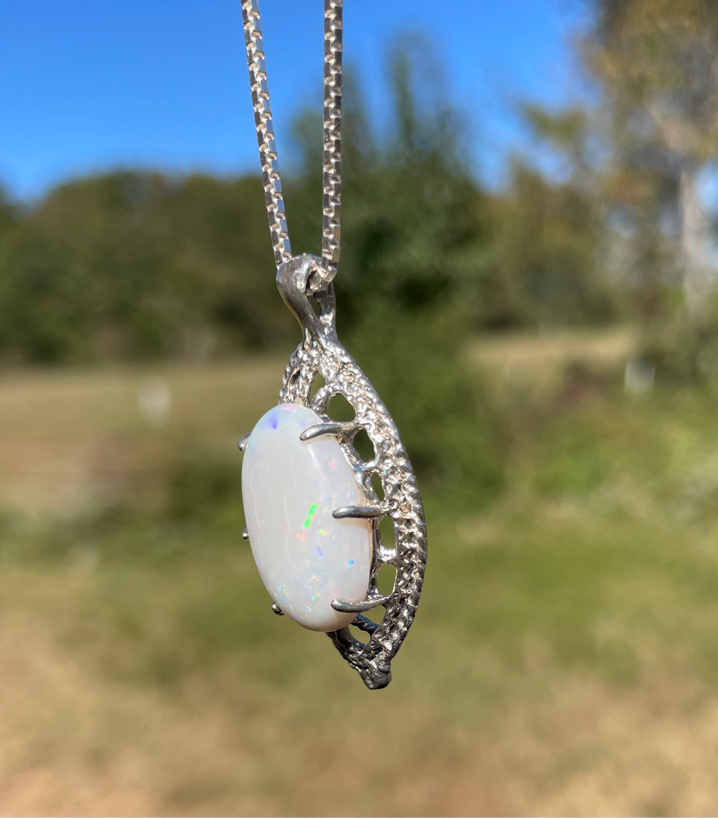 J23 Fire opal pendant