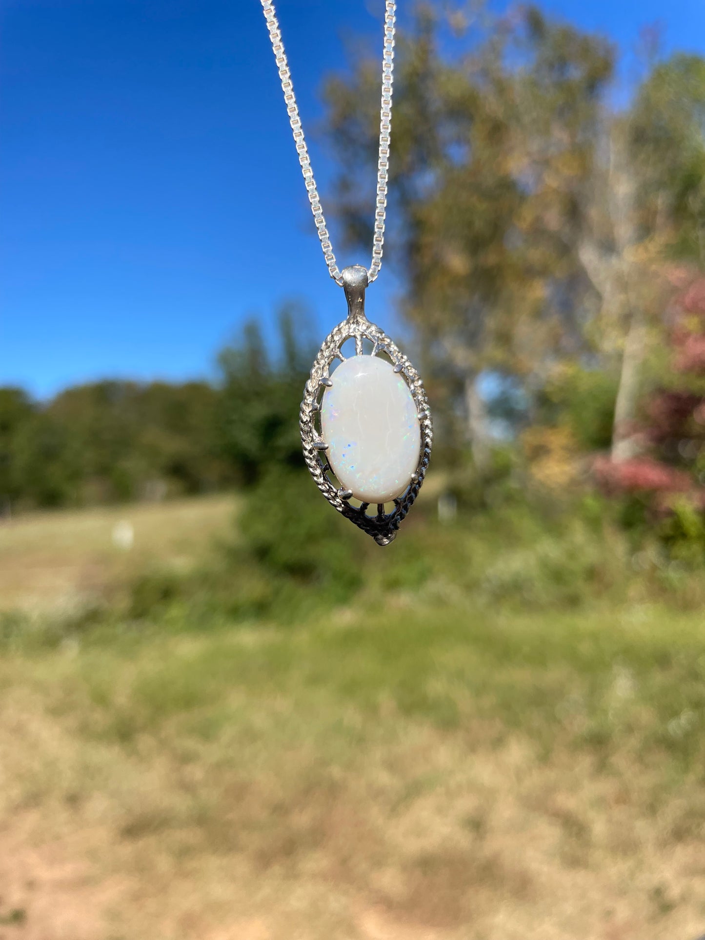 J23 Fire opal pendant