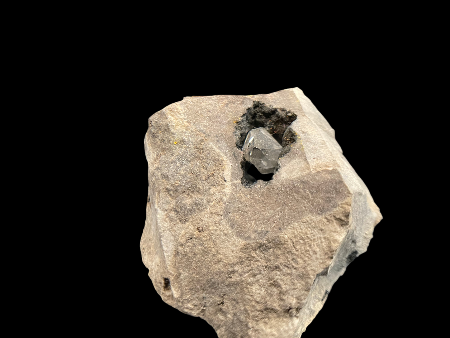 R1 Herkimer Diamond Crystal in Sandstone Matrix