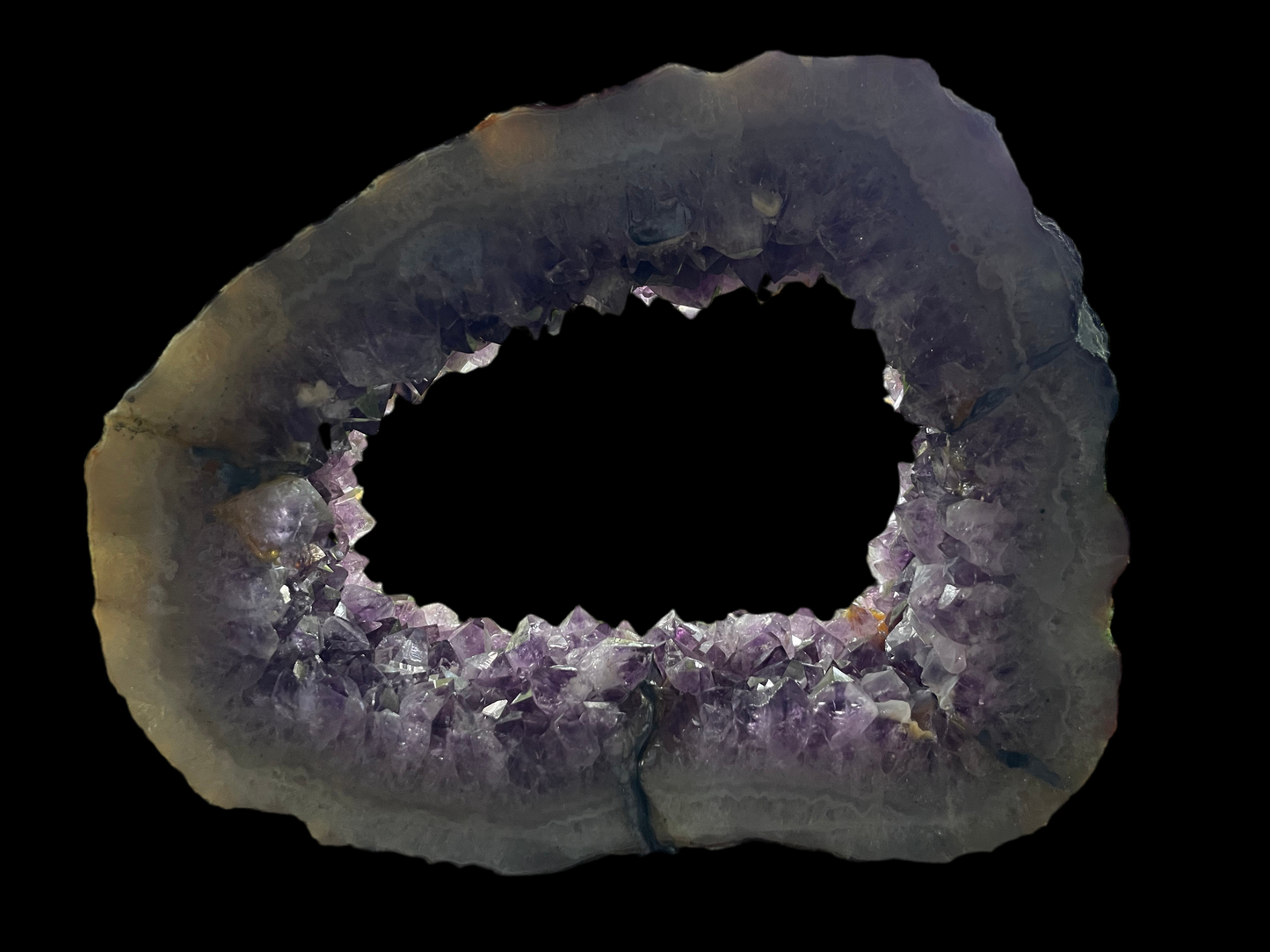 H6 Beautiful Large Cathedral Amethyst Geode Slice