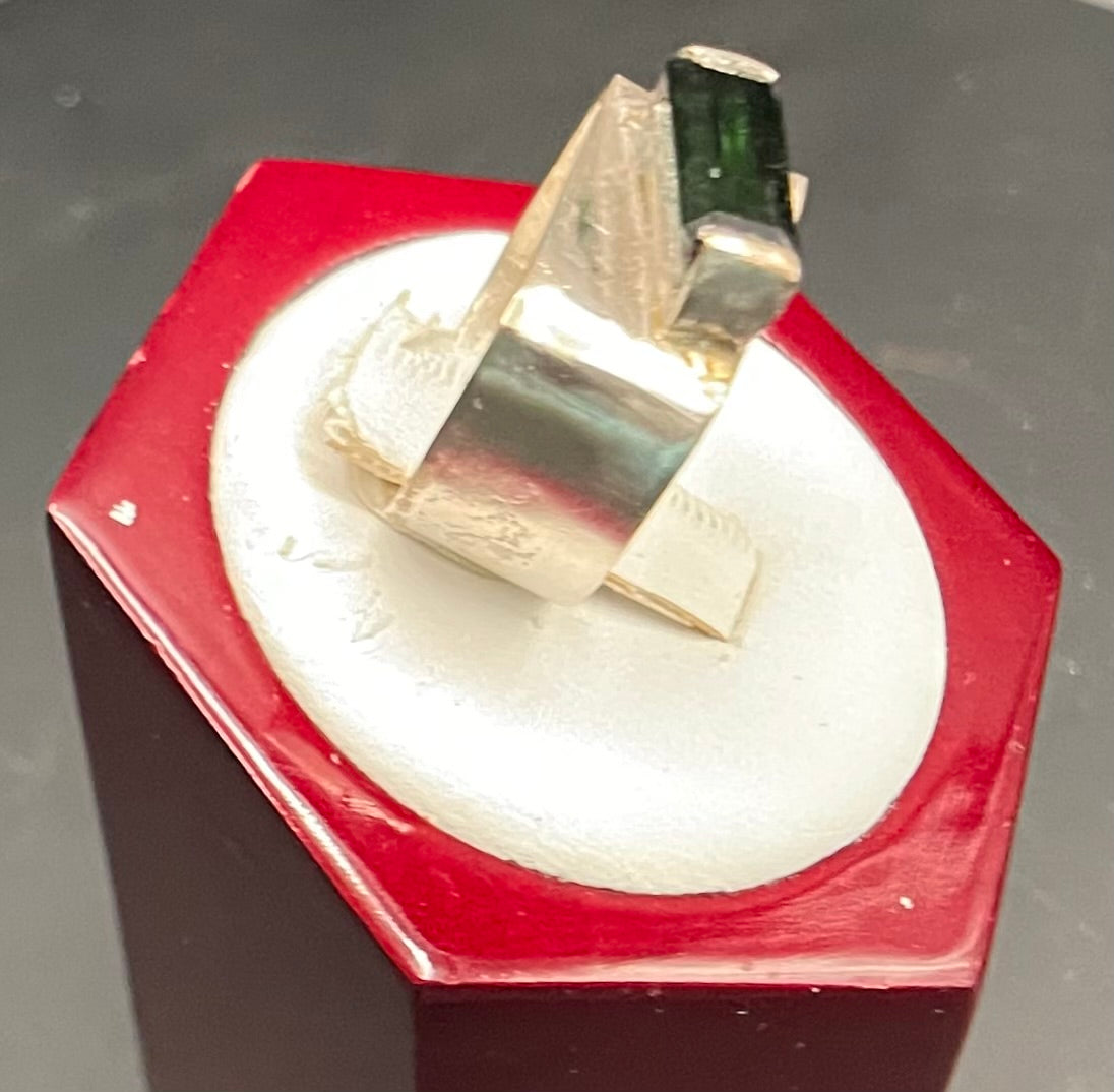 Primitive Faceted Tourmaline Crystal Ring