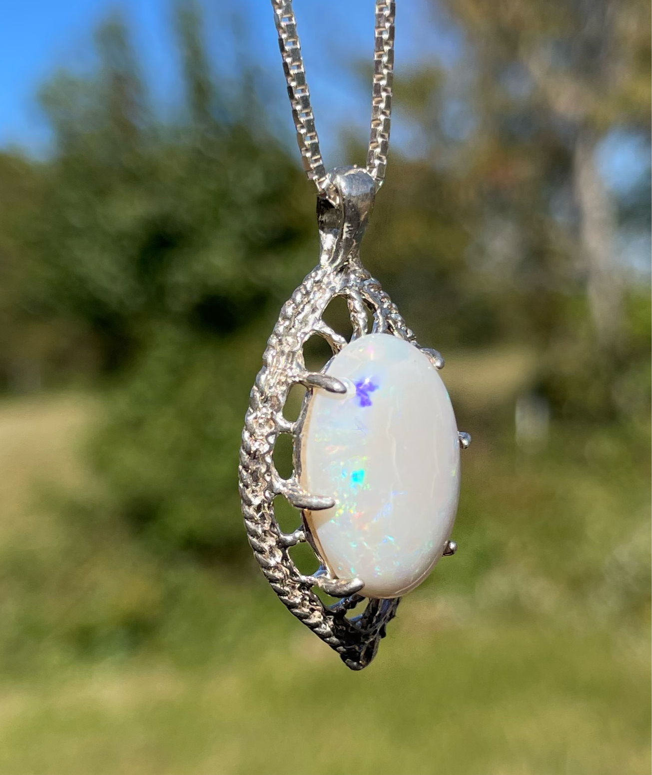 J23 Fire opal pendant