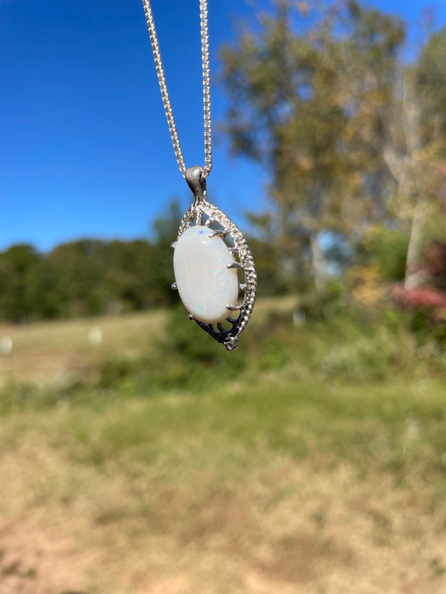 J23 Fire opal pendant