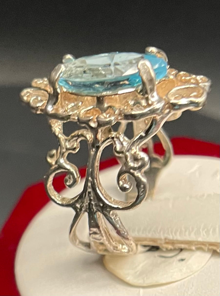 J16 Blue topaz ring