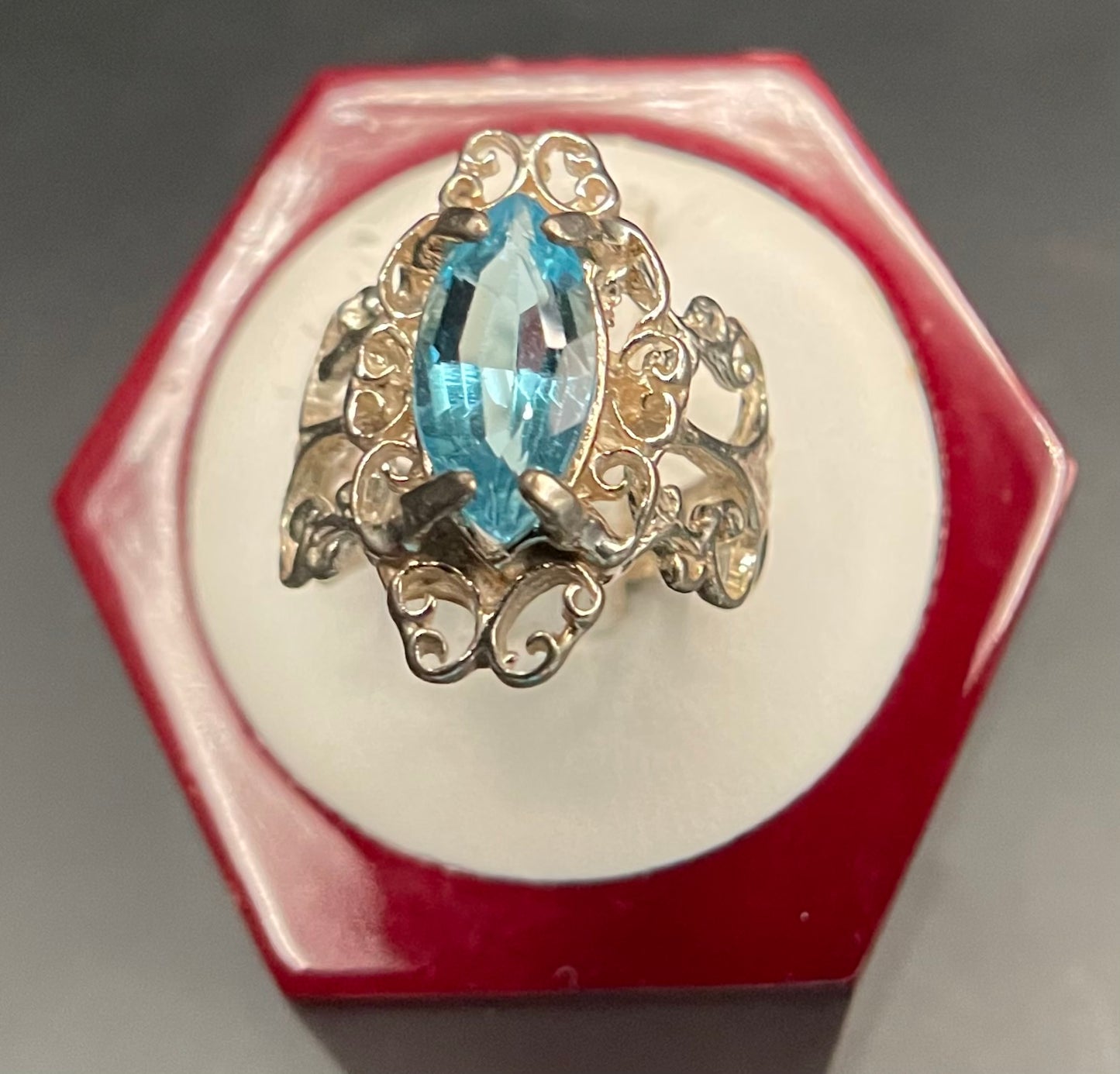 J16 Blue topaz ring