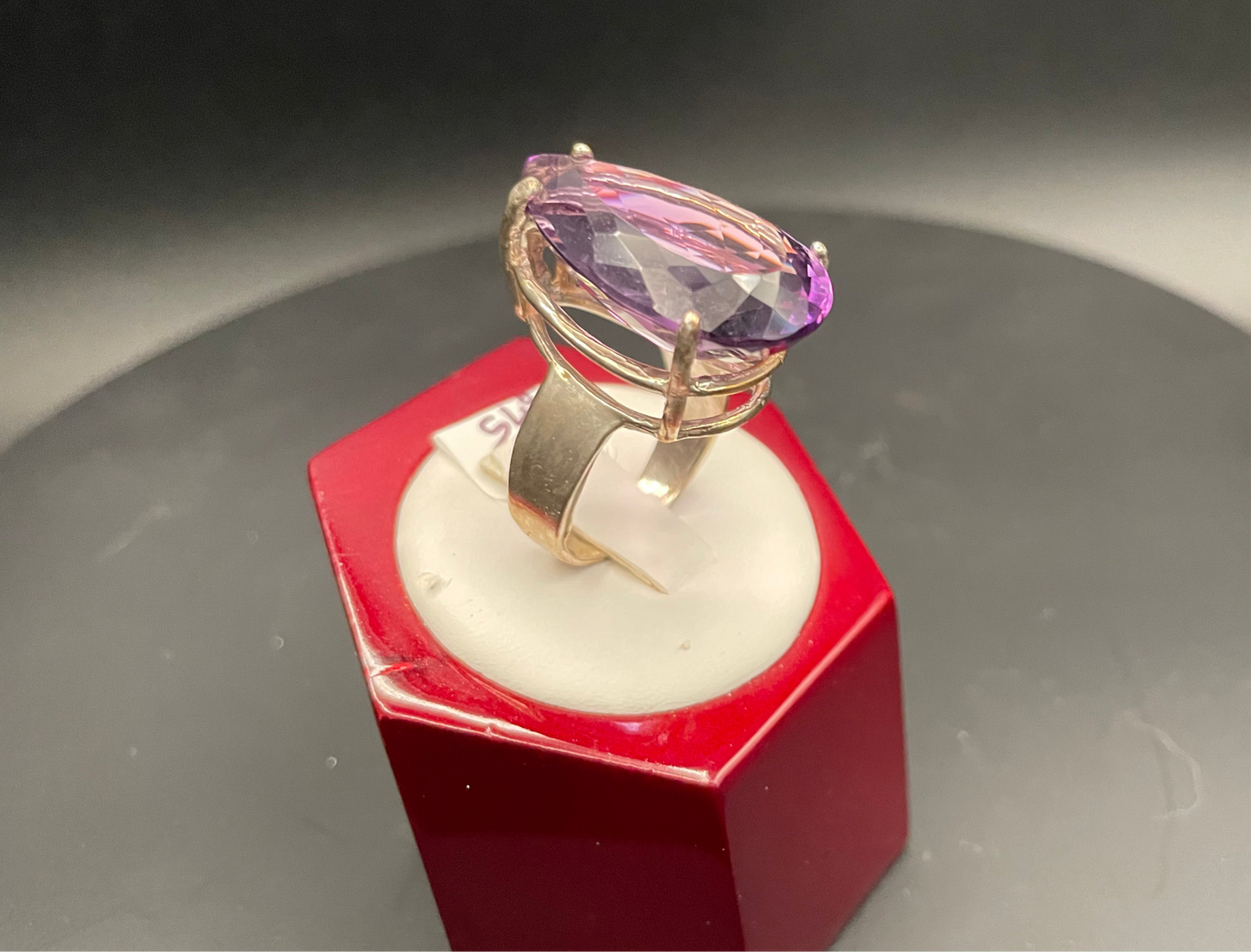 J2 Teardrop Faceted Amethyst Ring