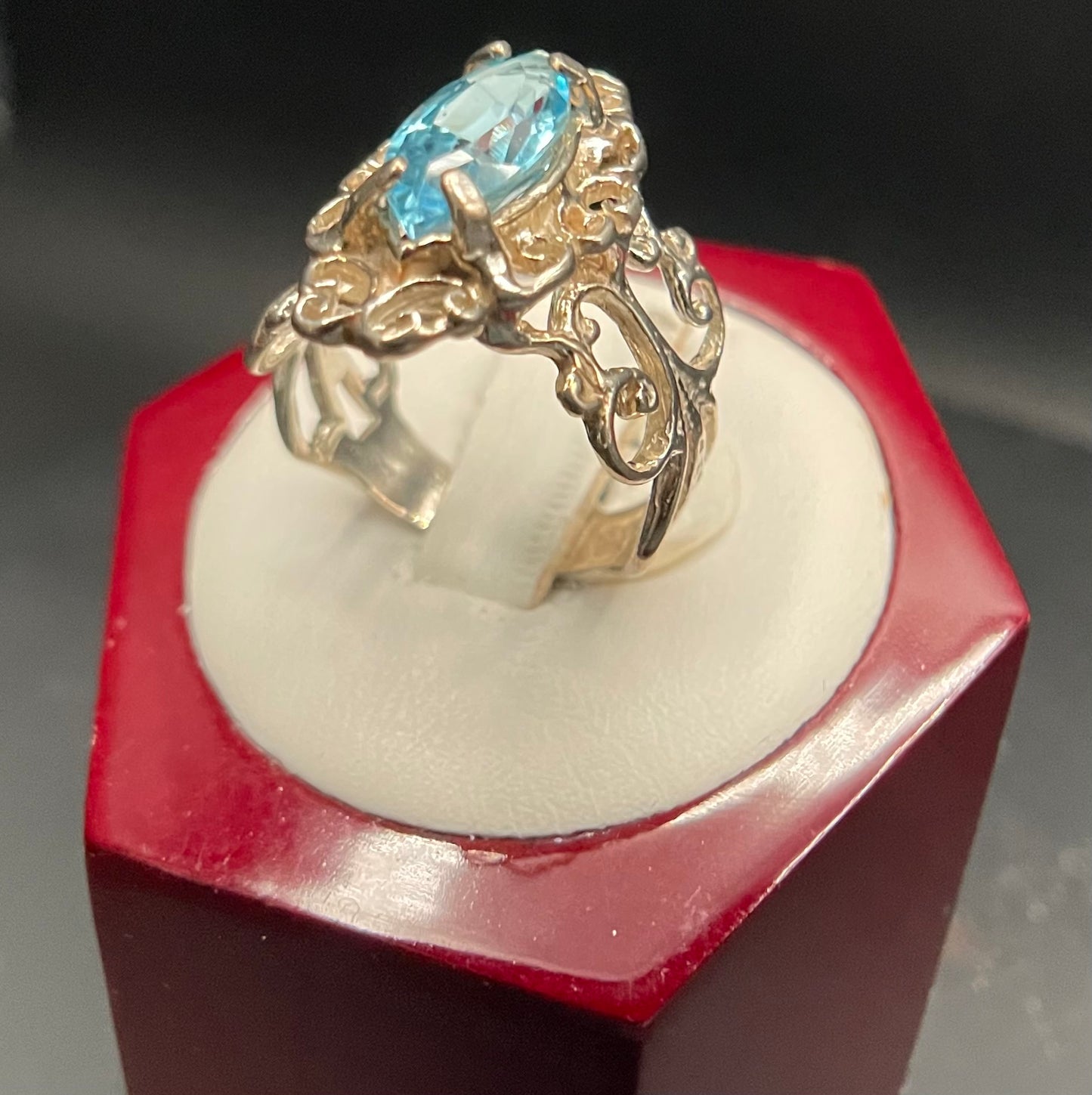 J16 Blue topaz ring