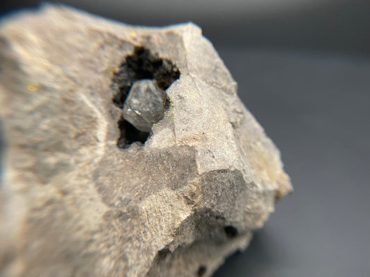 R1 Herkimer Diamond Crystal in Sandstone Matrix