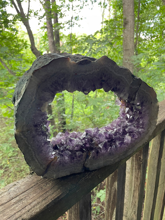 H6 Beautiful Large Cathedral Amethyst Geode Slice