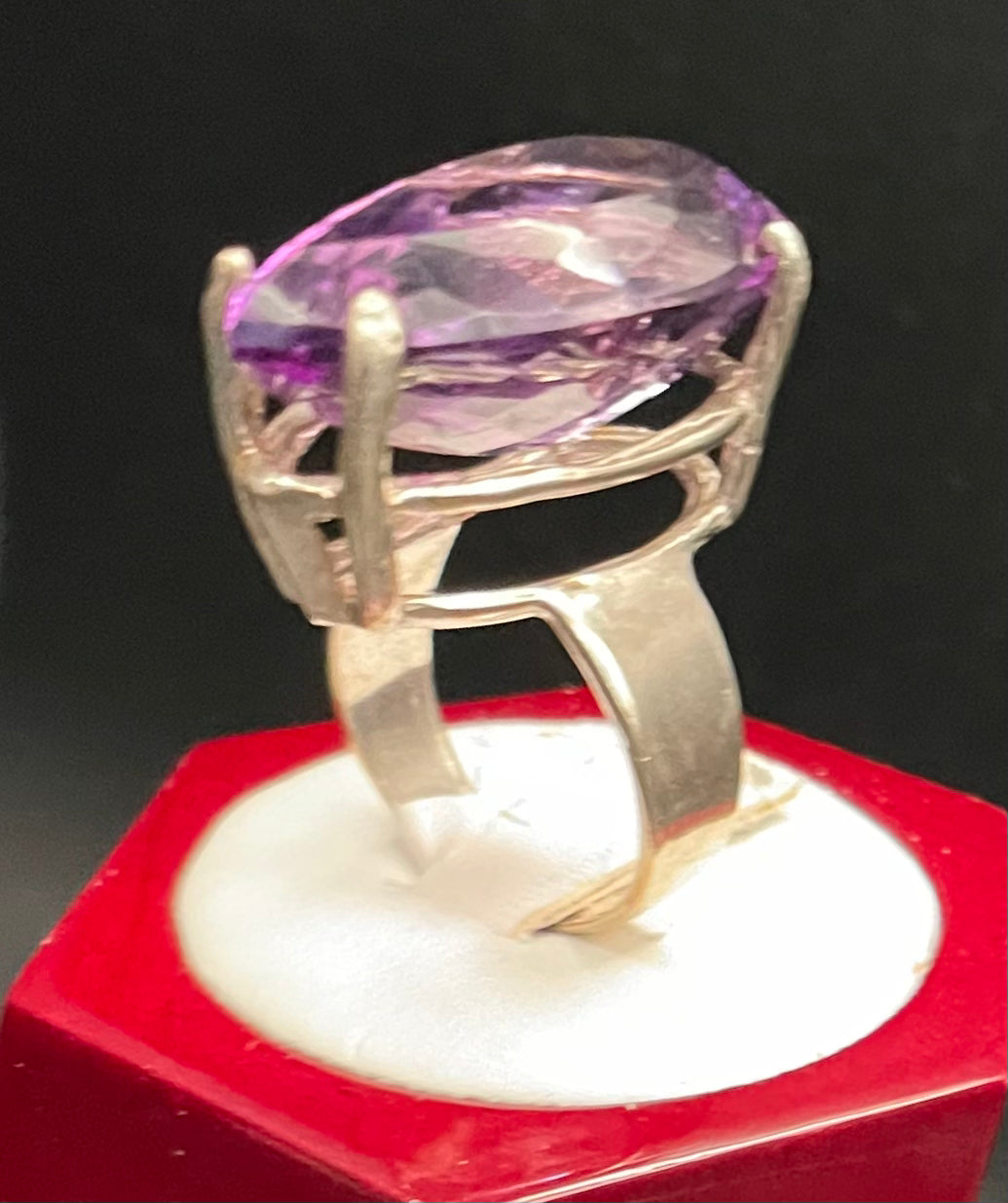 J2 Teardrop Faceted Amethyst Ring