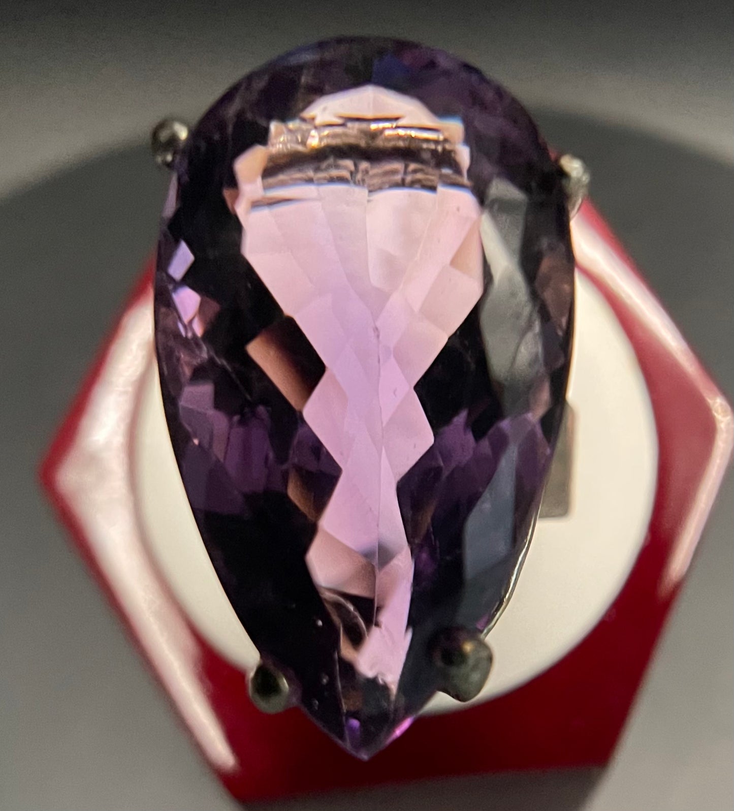 J2 Teardrop Faceted Amethyst Ring