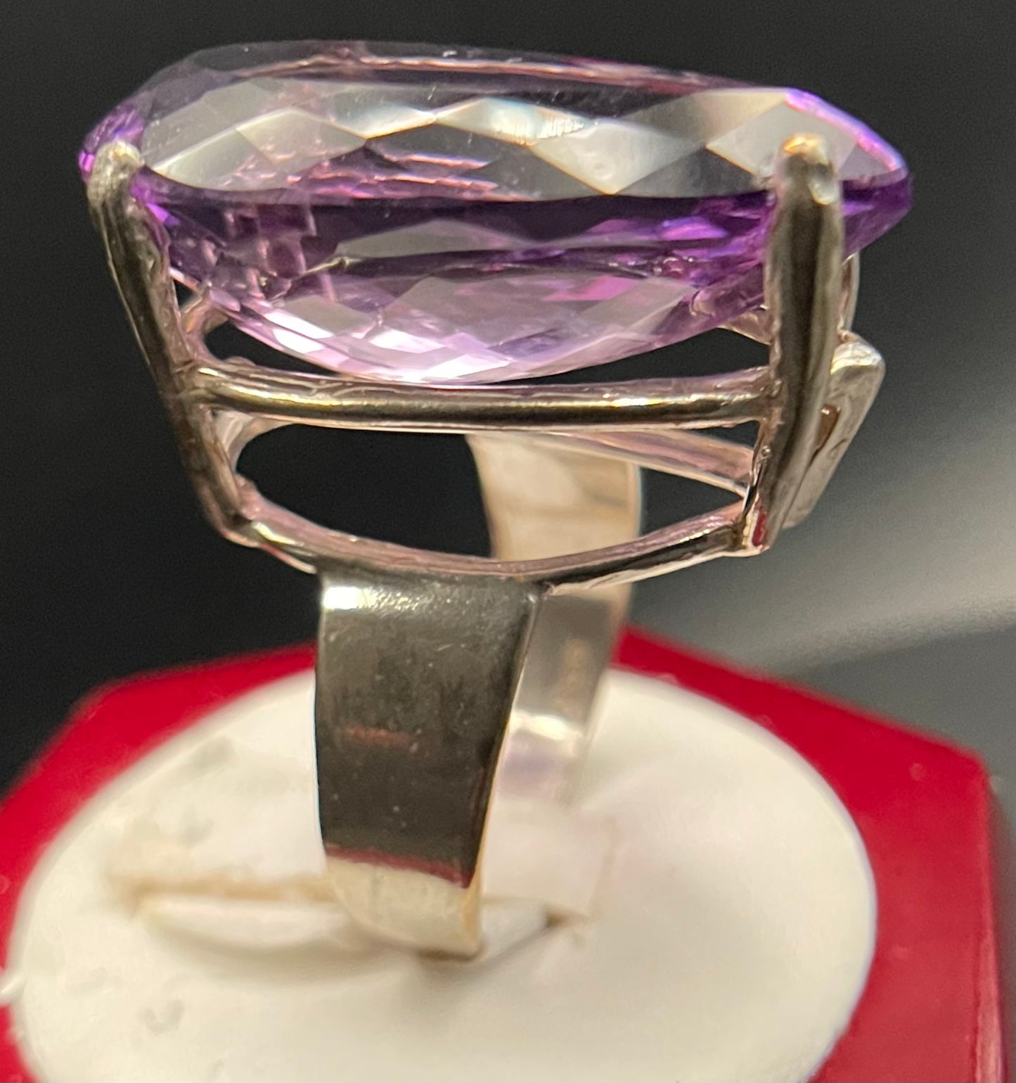 J2 Teardrop Faceted Amethyst Ring